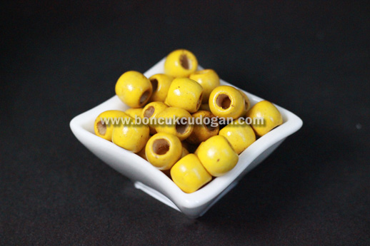 YUVARLAK TAHTA BONCUK 11MM X 12MM YUVARLAK Sarı
