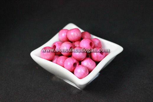 YUVARLAK TAHTA BONCUK 12MM YUVARLAK NORMAL Pembe