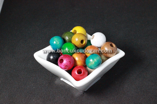 KARIŞIK RENKLİ TAHTA 14mm Yuvarlak
