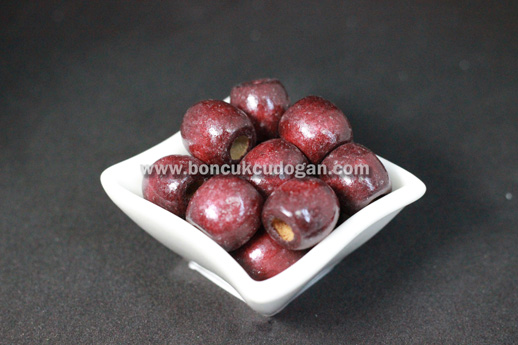 YUVARLAK TAHTA BONCUK 16MM X 17MM YUVARLAK Bordo