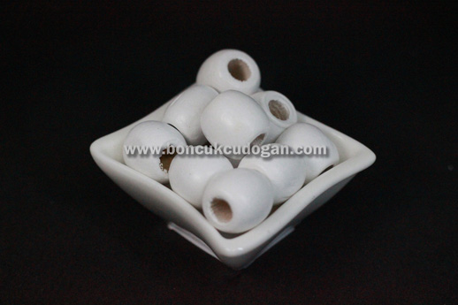 YUVARLAK TAHTA BONCUK 16MM X 17MM YUVARLAK Fosforlu Beyaz