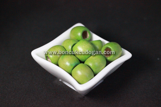 YUVARLAK TAHTA BONCUK 16MM X 17MM YUVARLAK Fıstık Yeşili