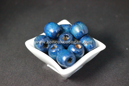YUVARLAK TAHTA BONCUK 16MM X 17MM YUVARLAK Lacivert