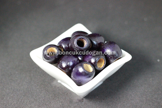 YUVARLAK TAHTA BONCUK 16MM X 17MM YUVARLAK Mor
