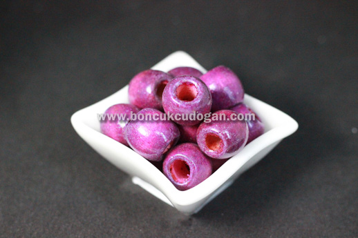 YUVARLAK TAHTA BONCUK 16MM X 17MM YUVARLAK Mürdüm
