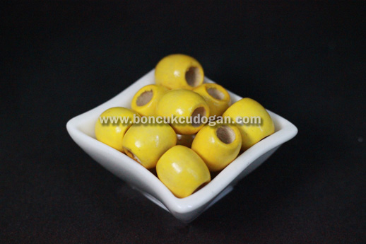 YUVARLAK TAHTA BONCUK 16MM X 17MM YUVARLAK Sarı