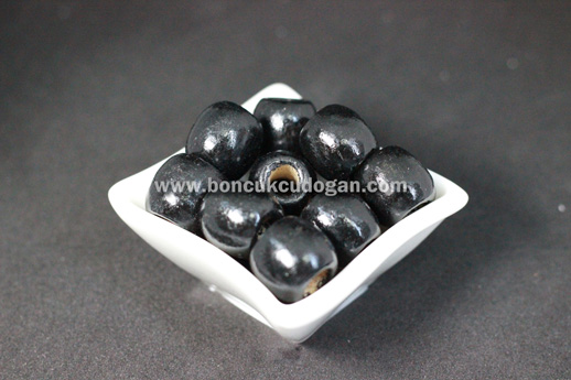 YUVARLAK TAHTA BONCUK 16MM X 17MM YUVARLAK Siyah
