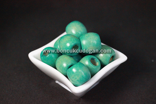 YUVARLAK TAHTA BONCUK 16MM X 17MM YUVARLAK Turkuaz