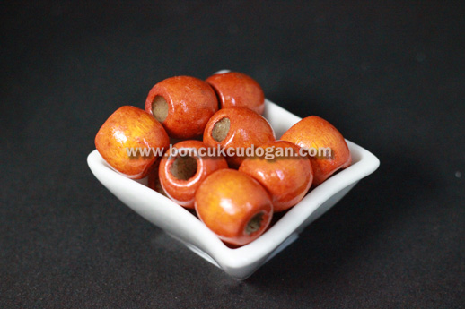 YUVARLAK TAHTA BONCUK 16MM X 17MM YUVARLAK Turuncu