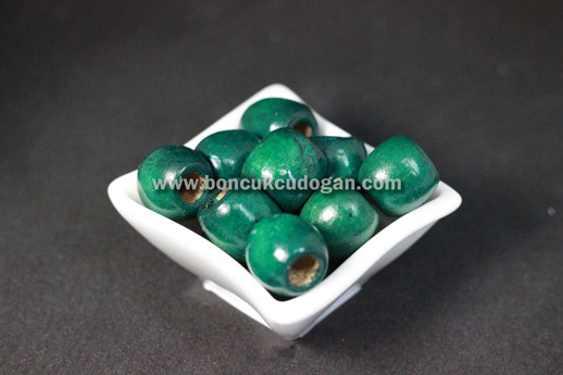 YUVARLAK TAHTA BONCUK 16MM X 17MM YUVARLAK Çimen Yeşili