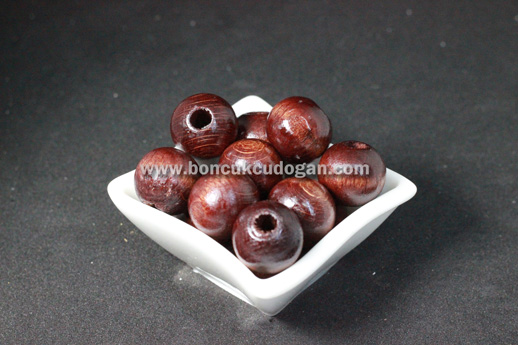 YUVARLAK TAHTA BONCUK 18MM YUVARLAK NORMAL Kahverengi