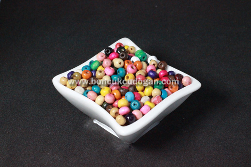 KARIŞIK RENKLİ TAHTA 4mm Yuvarlak